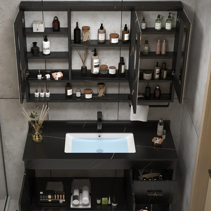 Bathroom Cabinet Storage Vanity Washbasin Drawer Furniture Column Small Closet Salon Station Floor Sink Sinks Mirror Pvc