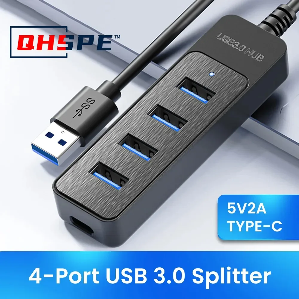 

For PC Computer Accessories Multi-Port Hub 4 USB 3.0 2.0 Port 4-Port USB 3.0 Hub USB Hub Hi-Speed USB Splitter Adapter 5Gbps