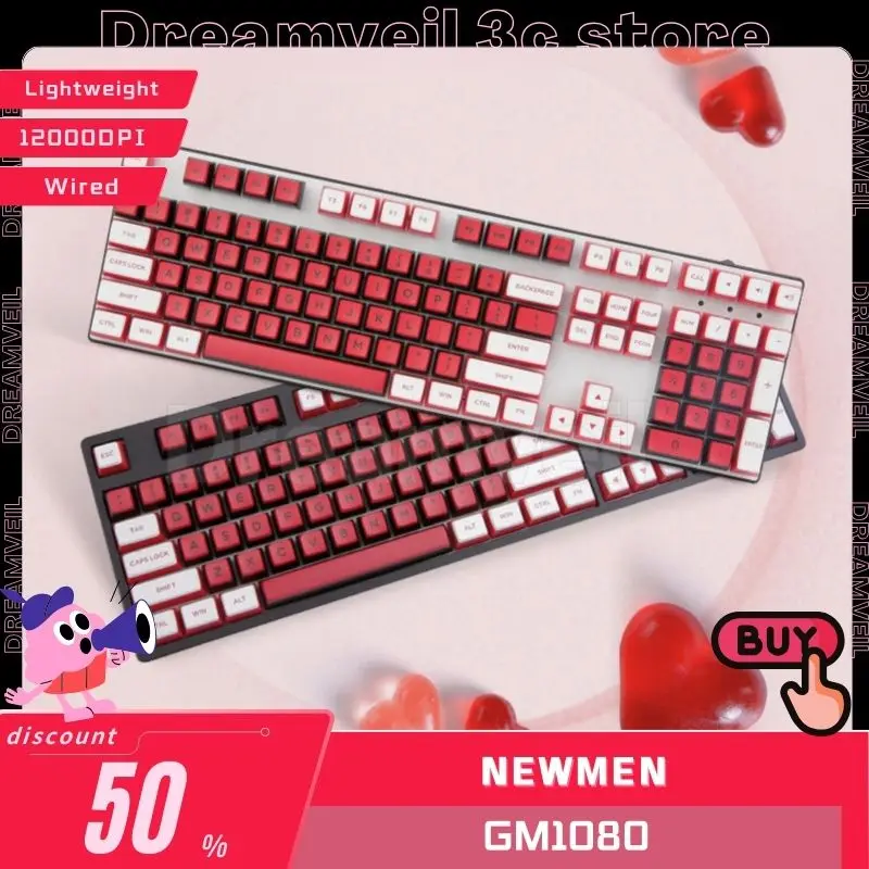 

Newmen GM1080 Mechanical Game Keyboard 3Mode USB/2.4G/Bluetooth Wireless Keyboards Hot Swap Rgb Light Office Gamer Keyboard Gift