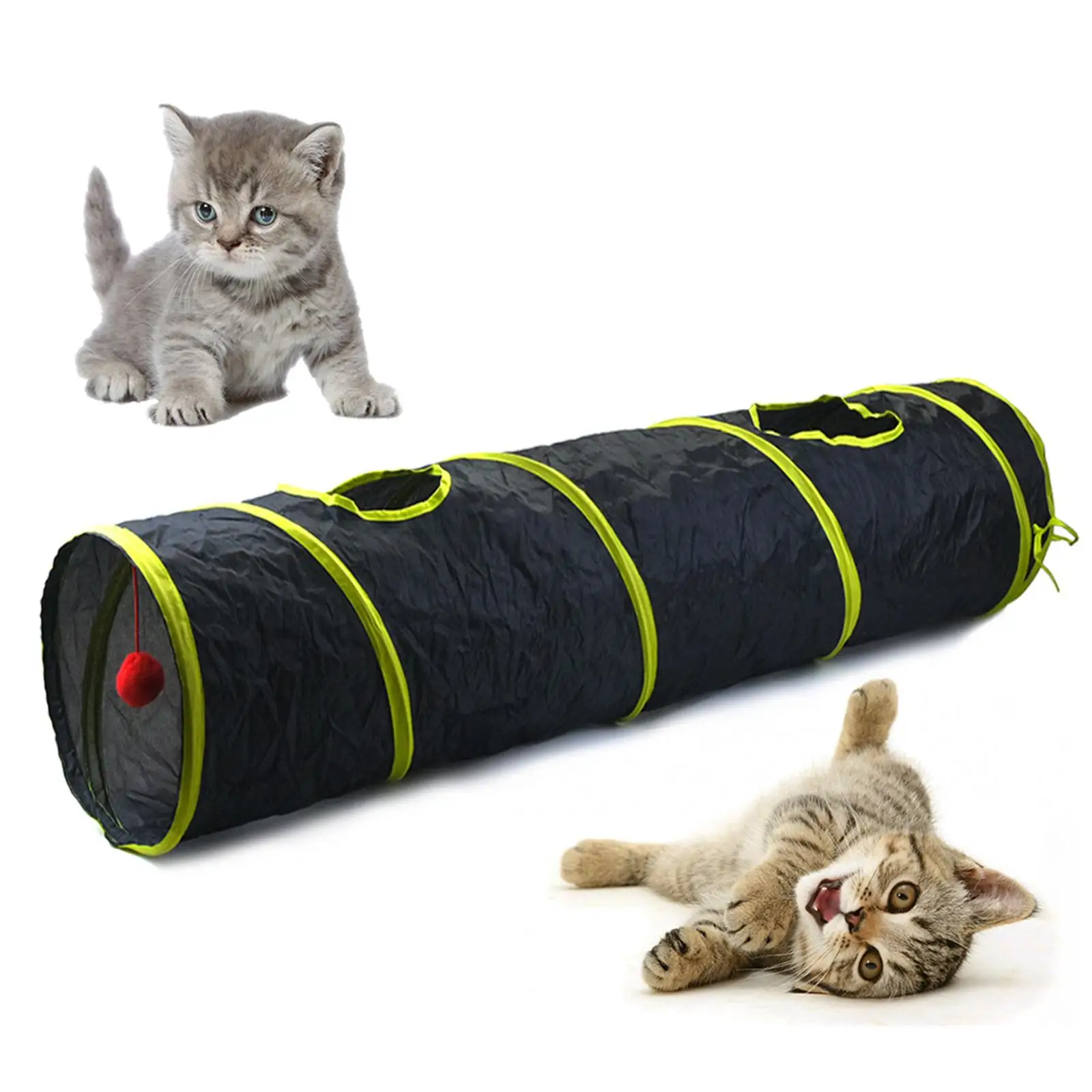 Cat Tunnel, Pet Crawl Tube Portable with Toy Ball, Collapsible Cats Interactive Toy Tent for Puppy, Small Animals, Kitten, Home