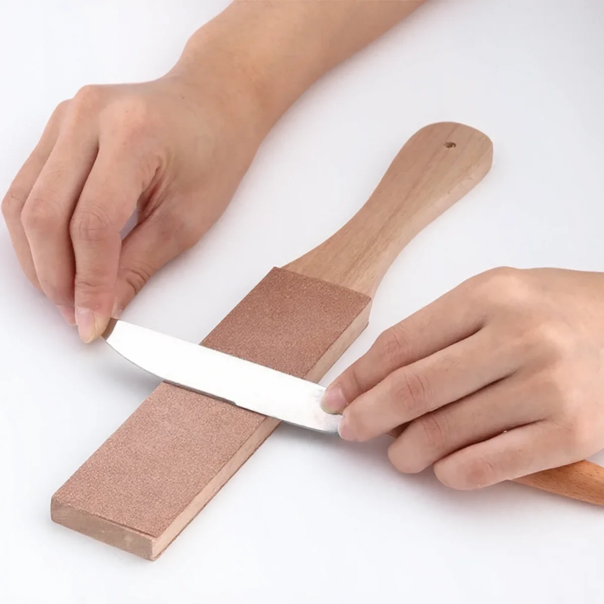 

Wood Handle Leather Polishing Machine Hand Shaver Polishing Plate for Shaver Knife Double-sided Home Polishing Tool