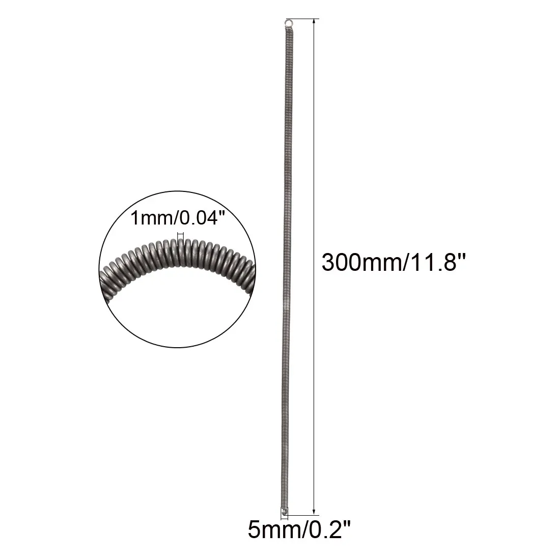 1/2Pcs Extension Spring 1-1.4mm Wire Diameter 5-16mm OD 300mm Free Length Spring Steel Small Dual Hook Extension Tension Spring