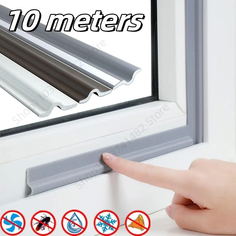 10M Sliding Window Sealing Strip  Foam Cotton Self-adhesive Door Bottom Soundproof Waterproof Weather Stripping Door Gap Filler