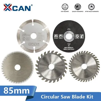 XCAN dairesel testere bıçağı 4/5 adet çap 85mm karbür uçlu testere bıçağı kiti TCT Metal ahşap kesme diski
