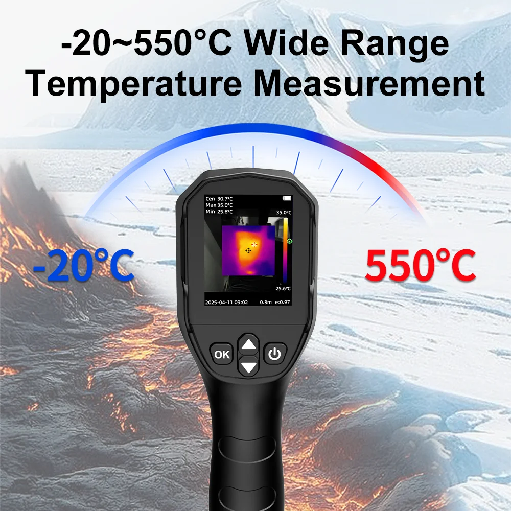 GVDA Portable Thermal Imaging Camera Infrared Thermal Imager Temperature Detector for PCB Circuit Troubleshooting Pipeline Test