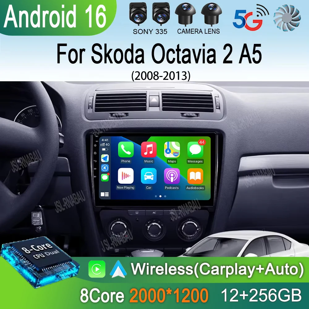 

Android 16 For Skoda Octavia 2 A5 2008 - 2013 Car Radio Multimedia Video Player Navigation stereo No 2din 2 din dvd