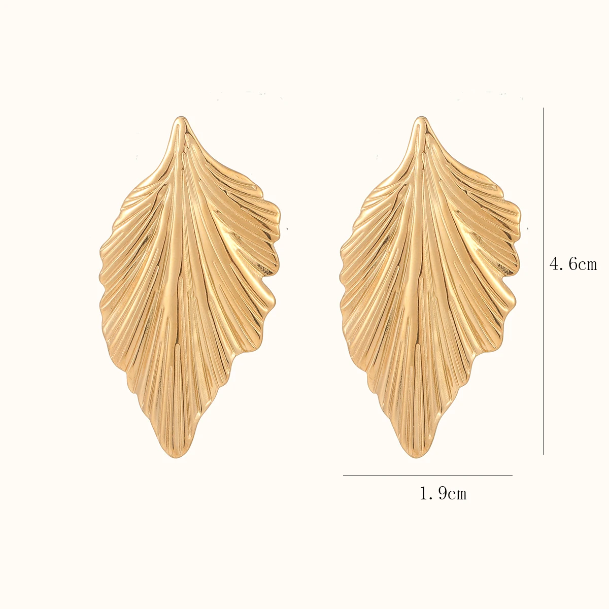 Fashion Women Gold Plated Texture Leaf Stainless Steel Metal Drop Earrings Regalo Dia De La Madre Bijoux Gift