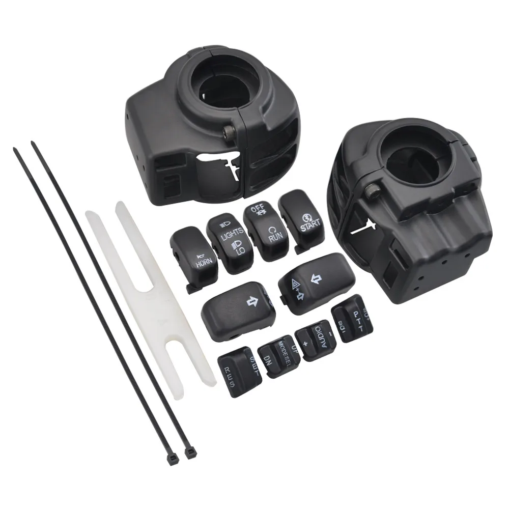 1Set Motorcycle Hand Control Switch Housing Switch /Button Aluminum Cap For Harley Softail Ultra Classic Electra Road Glide