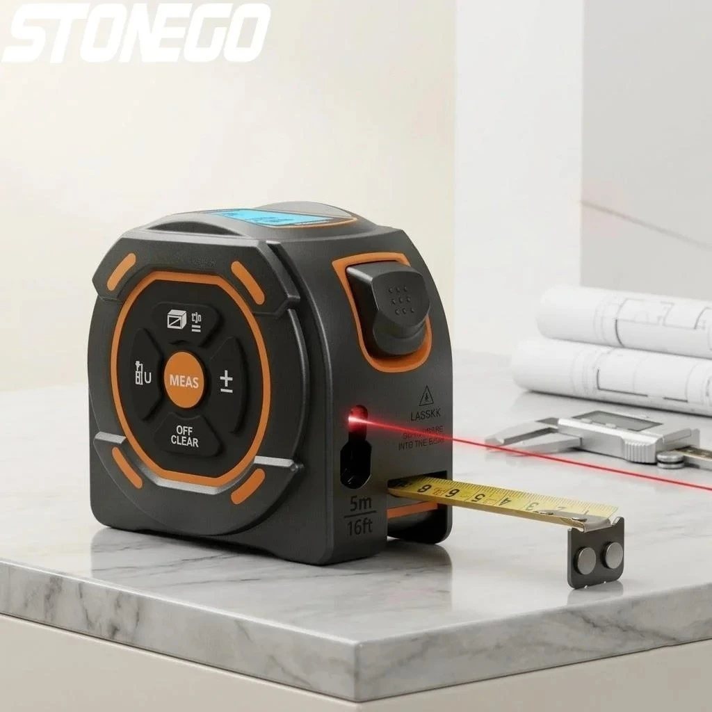 

High Precision Digital Laser Measure 2in1 Rangefinder Steel Measuring Tool 131ft 197ft 1PC Tool