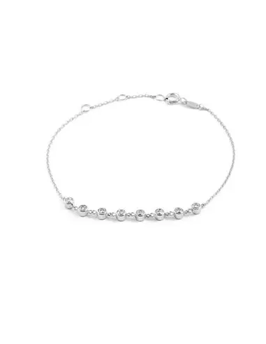 Bracelet white gold plated 3 mm zircon (9kts)