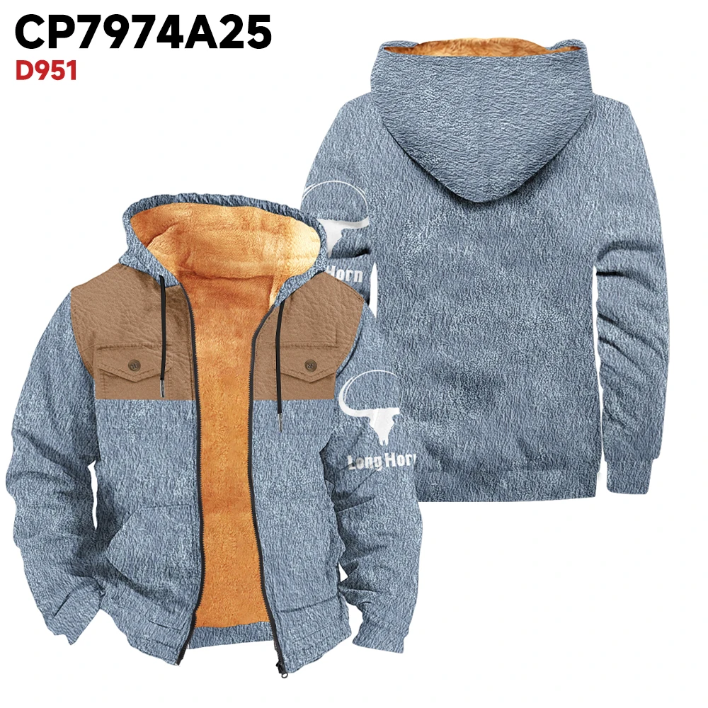 Fashionable and warm winter parka for big-size men, with comfortable hooded pocket design