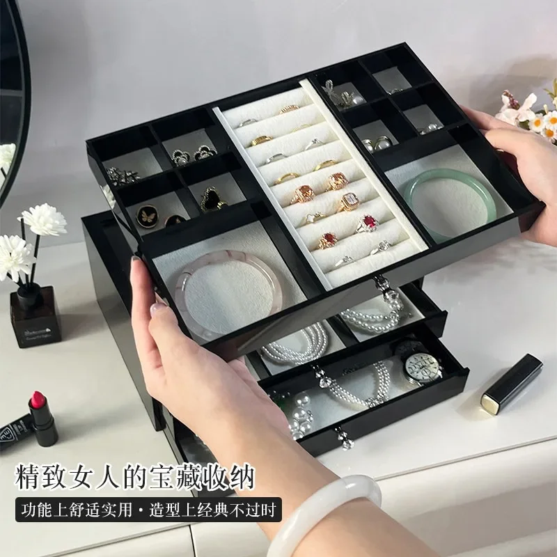 Acrylic Jewelry Box Large Capacity Multi-layer Earring Organizer Elegant Earring Necklace Storage Case Elegant Sorting Holder