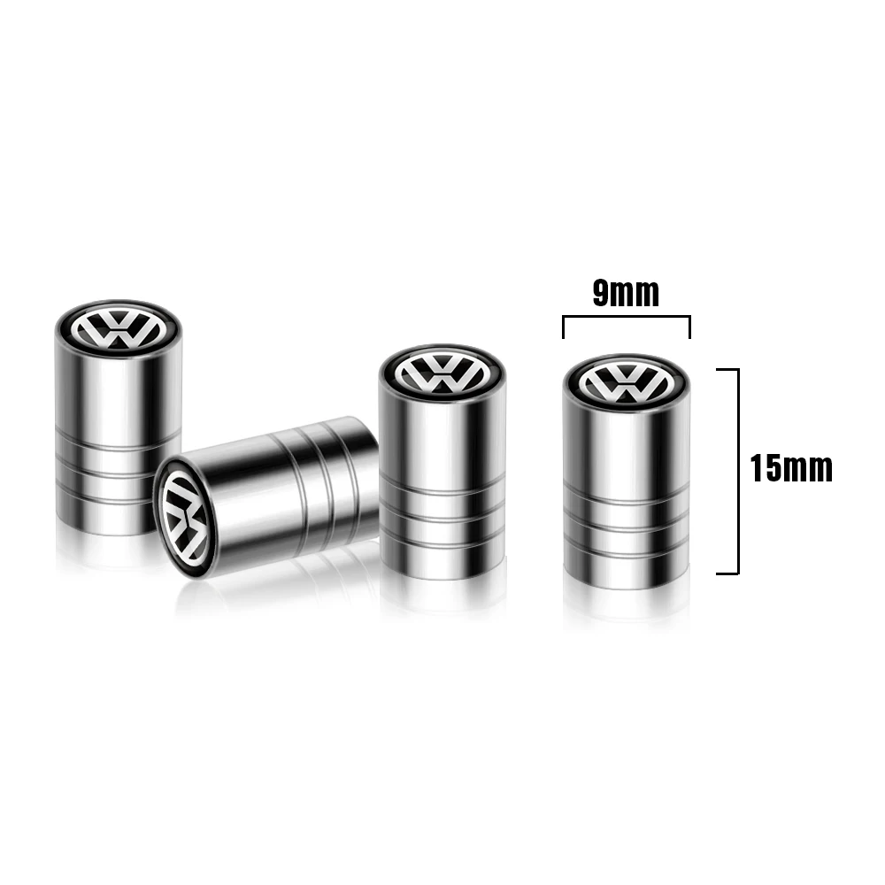 4PCS Metal Emblem Auto Wheel Tire Valve Stem Caps Cover DustProof Anti-Theft Car Styling Accessories For Volkswagen VW Golf GTI