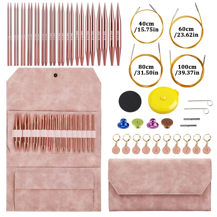 

Portable Knitting Needles Storage Bag Set for DIY Handcrafts Fashion Crochet Organizing Bag Professional Knitting Tools