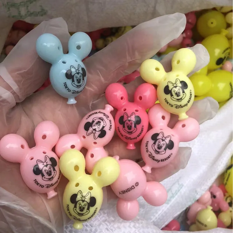 24PCS   Disney minnie mouse Balloon Macaron with holes can be used as a hanging bulk toy