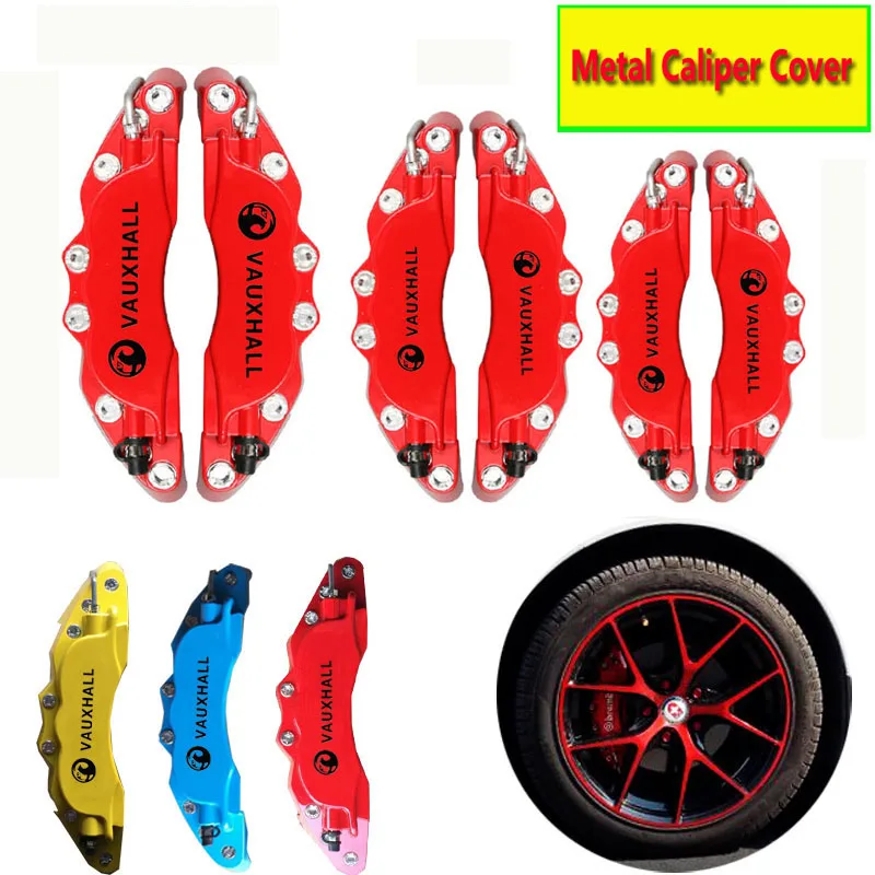 

KUNBABY 4 Or 2 Pcs Metal Brake Caliper Cover With Sticker Logo Car Styling Decoration For Vauxhall Opel Corsa Free Shipping