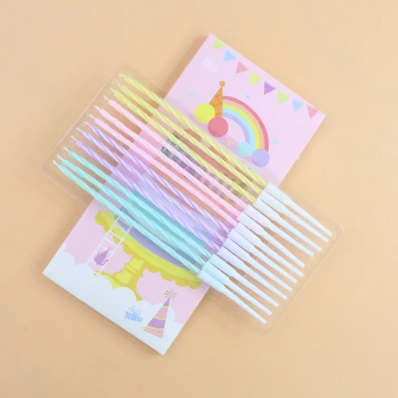 12 قطعة، شموع عيد الميلاد، دعائم صور لحفلات أعياد الميلاد بلون الحلوى، زينة كعكة قوس قزح، شموع كعكة الذكرى السنوية