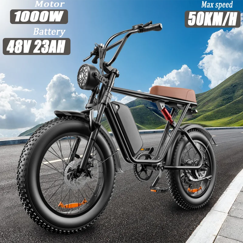 Electric Bicycle C91 2000w dual motor 48v 20ah lithium battery adult Electric bike 20 inch fat tire mountain off-road E-bike