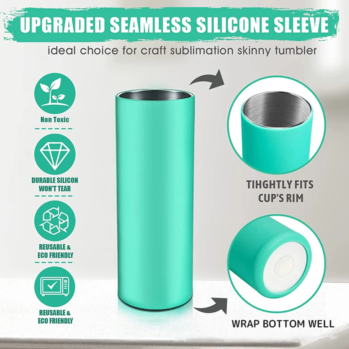 Silicone Bands Elastic Heat Resistant Sublimation Paper Holder Ring Band Prevent Ghosting Water Bottle Bands with Gloves