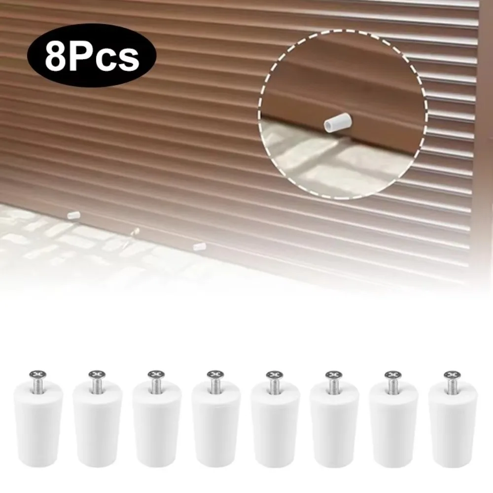 8PCS Plastic Roller Shutter Stops Cylindrical Screw Mounted Shutter Stop Bumpers White Protective Stop Window Blind Accessories