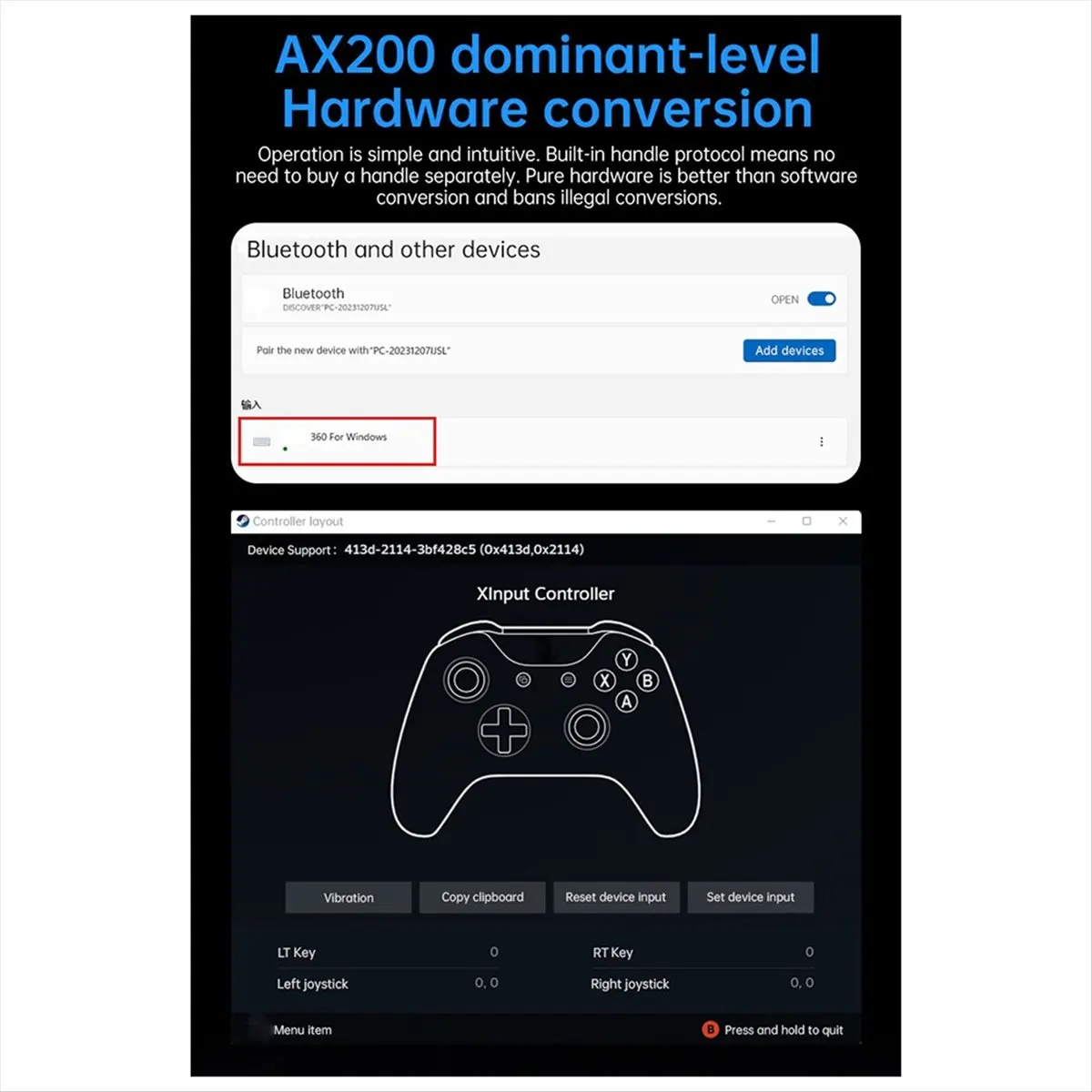 SWXF  AX200 for Gamwing MIX Blader Keyboard and Mouse Controller Converter Adapter for /,1000Hz Reporting Rate