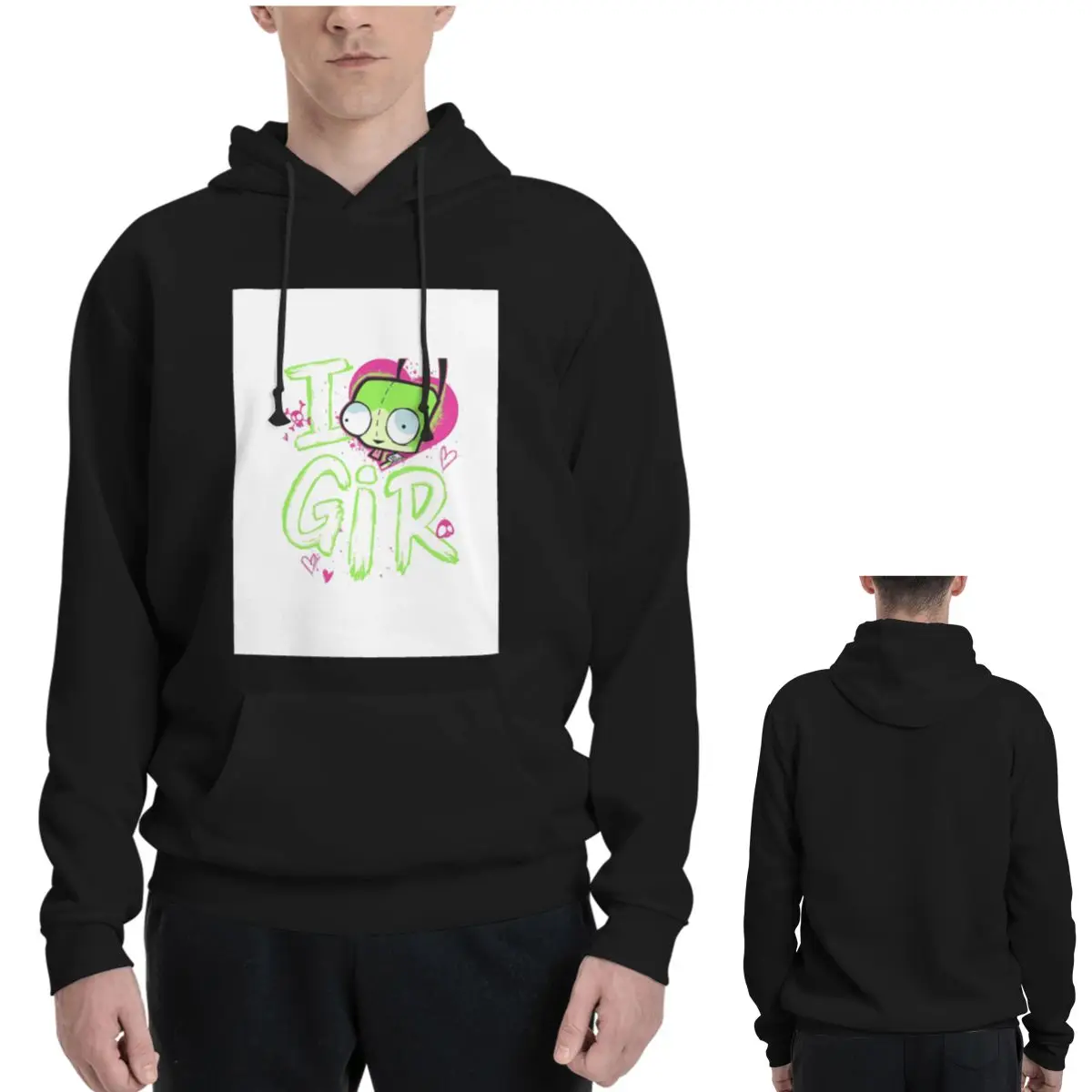 Invader Zim Valentine's Day I Love GIR Hoodies Men Women Casual Pullover Sweatshirts Harajuku Long Sleeve Clothing Autumn Winter