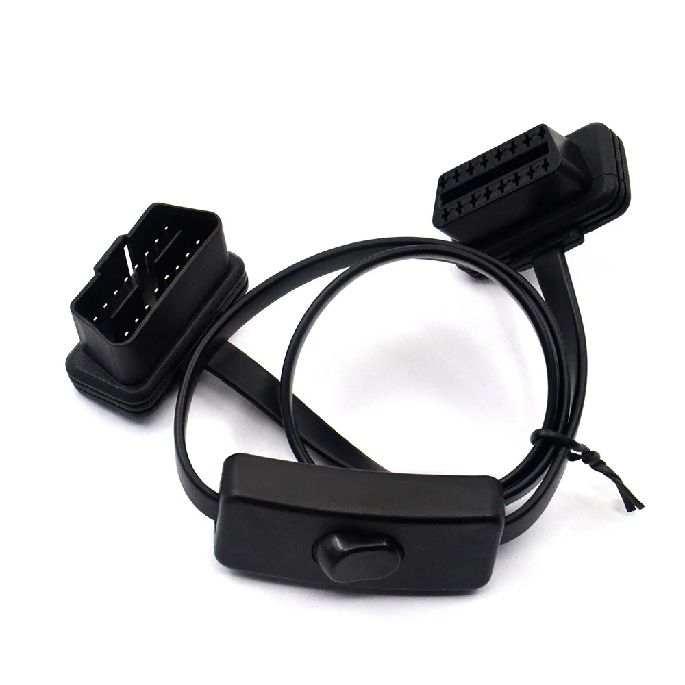 Splitter Extension 1 To 2 With Switch Y Splitter Extension Cable OBD2 16PIN Male To Female Electronic Wire Connector