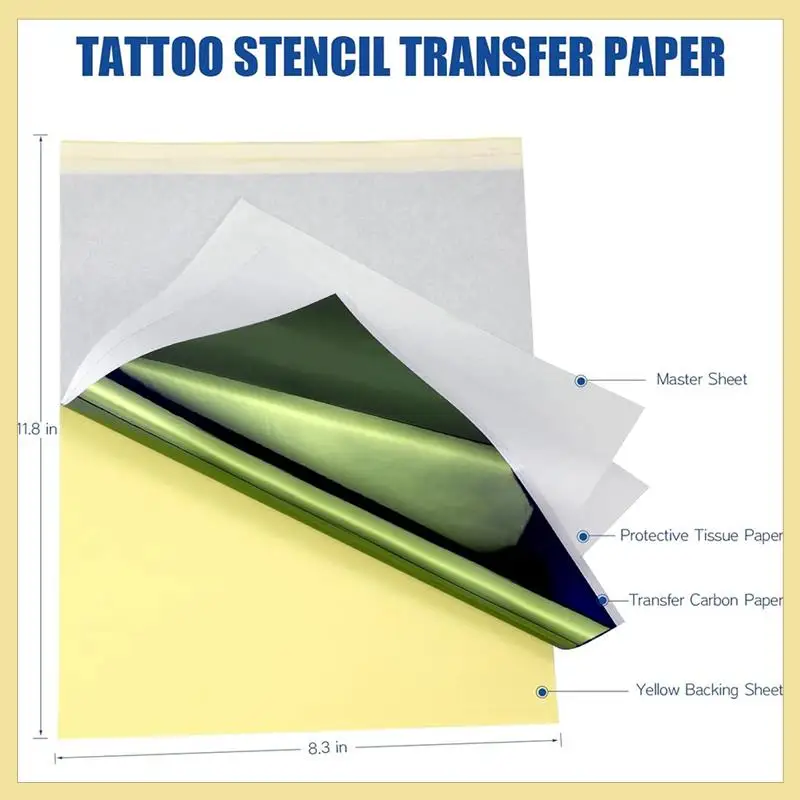 TTKK-Tattoo-Schablonenpapier, 40 Blatt, Transferpapier, Thermo-Schablonenpapier, A4-Format, Schablonenpapier für Tattoo-Drucker