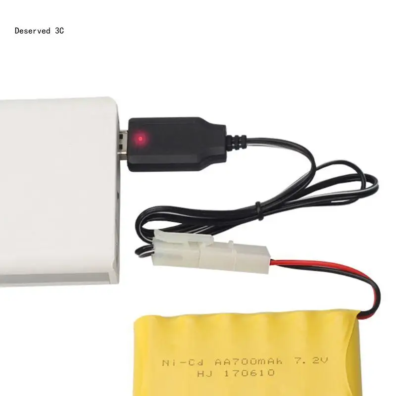 Kabel ładujący Baterie Ładowarka USB Ni-Cd Ni-MH KET-2P Adapter wtyczki 7,2 V 250