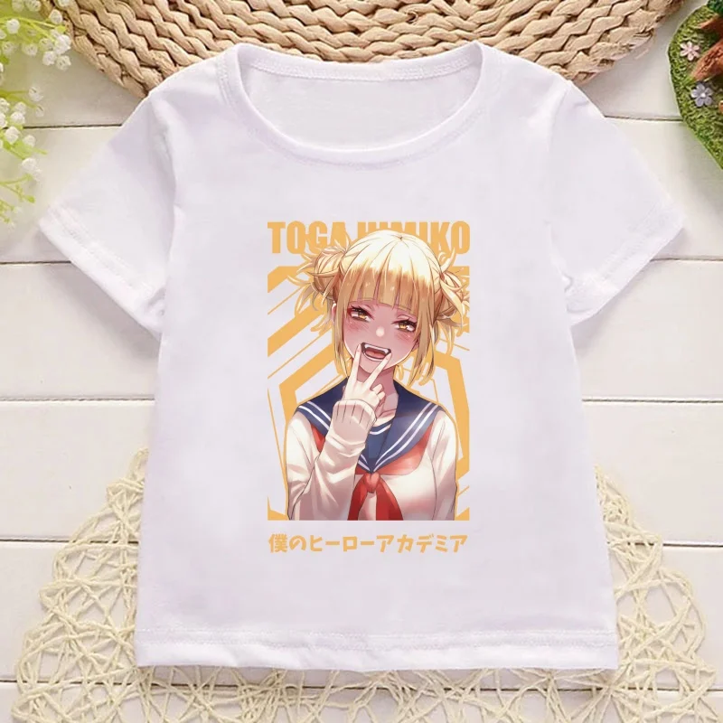 Anime Boku No Hero Academia Himiko Toga Print Kids T shirt Girls Summer Tops Baby Boys Clothes Children Short Sleeve T-shirts