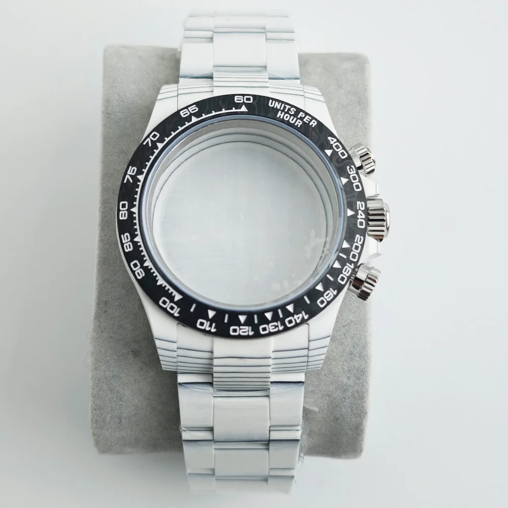 Full Carbon Fiber Watch Case Black Housing Case Fit For SL4801 Dandong 4130 Movement Watch Bezel Shell Replacement Accessories