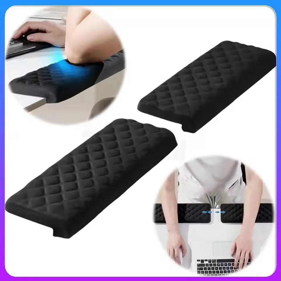 

2 PackL-Shaped Keyboard Mouse Pad Memory Foam Elbow Pillow Ergonomic Desk Edge Cushion Keyboard Wrist Rest Pad for Gaming Office