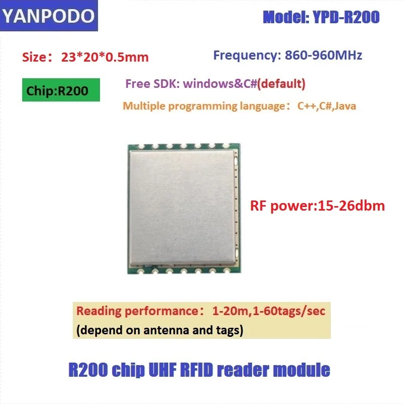 Yanpodo UHF RFID Module Reader Micro USB RFID UHF Module TTL Uart For Arduino Raspberry Pi Board Kit SPI Embedded System