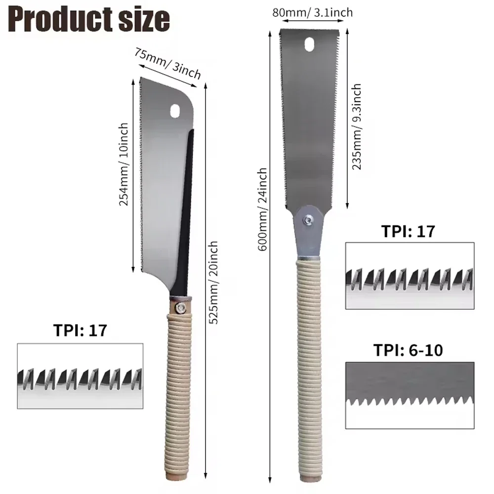 Japanese SK5 Hand Saw with Flexible Blade and Wood Handle for Dovetail Pull Cutting in Wet and Dry Wood DIY Woodworking