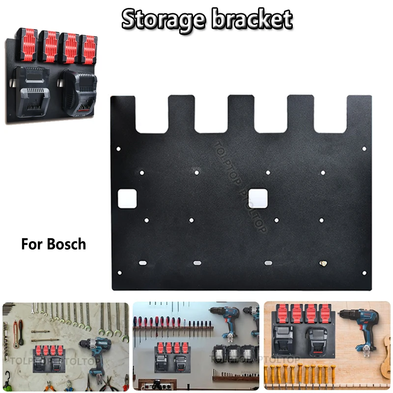 Storage Metal bracket for Bosch 14.4/18V battery Holder wall mounted storage rack AL1860CV AL1814CV charger for garages,at work