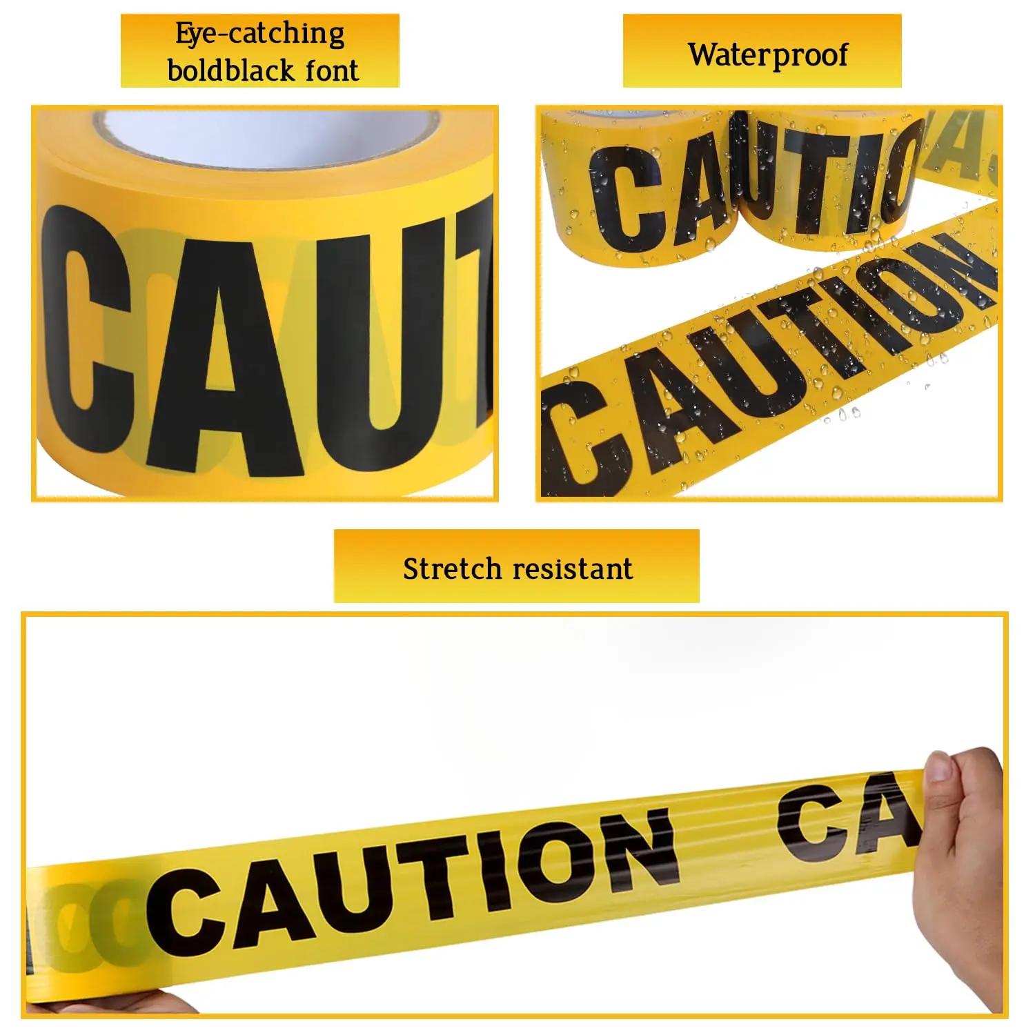 Yellow Warning Tape, Heavy Crime Scene Isolation Belt, Reflective, Waterproof and Tear-Resistant Construction Area