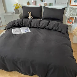 Duvet Cover Solid Color Quilt Cover Queen Size Comforter Cover High Quality Skin Friendly Fabric Bedding Cover