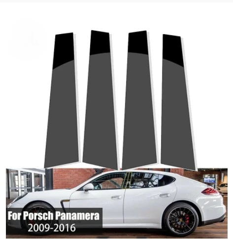 

For Porsche Panamera 2010-2016 Black Pillar Post Trim Window Sill Cover Exterior Modification Auto Exterior Accessory
