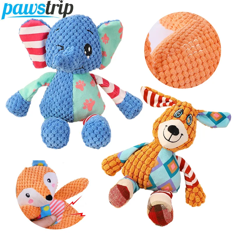 Plush Dog Toys Squeaky Pet Toys for Dogs Cats Bite Resistant Interactive Dog Teeth Cleaning Chew Toys Pet Supplies