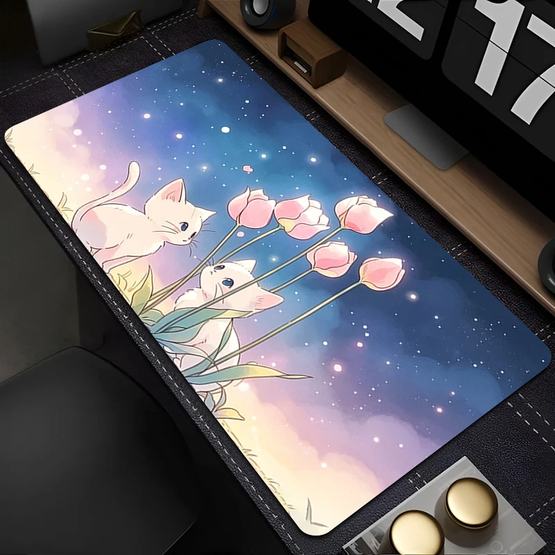 Healing cartoon Mouse Pad Cute Cat Computer Desk Mat Gaming Mouse Pad Pc Accessories Large Mouse Pads Gamer Extended Mousepad