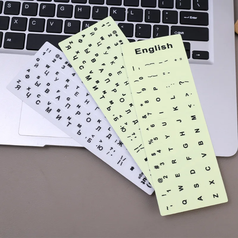 Russian English Keyboard Stickers Letter Alphabet Layout Sticker Illuminated Sticker for Laptop PC Computer Dust Protection Tool