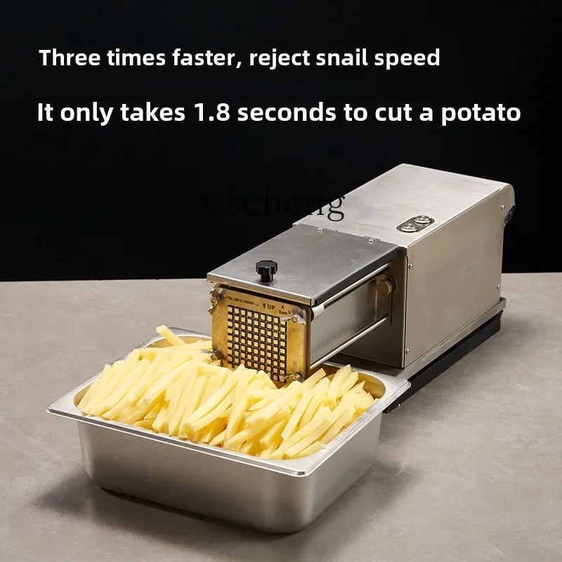 TQH large thrust French fries cutting machine electric strip cutting machine potato cucumber taro carrot lotus root push machine