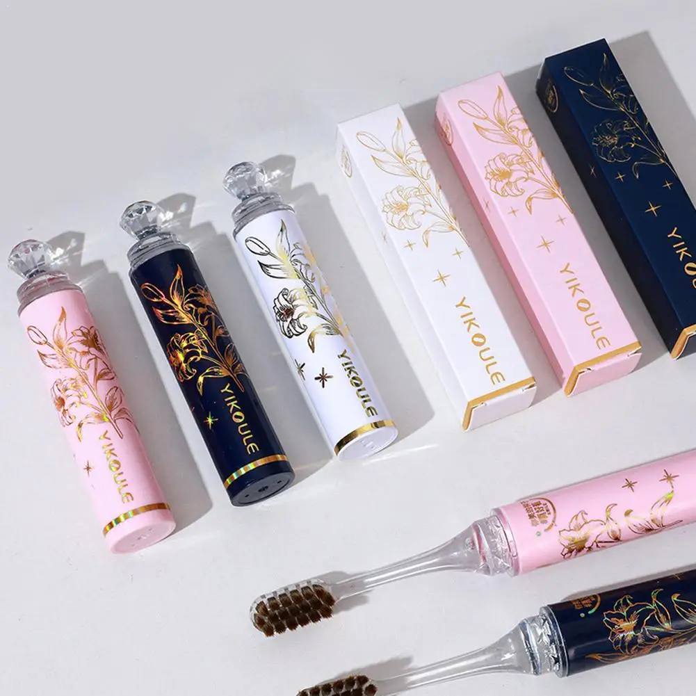 

1pcs Luxury Lipstick Style Soft Hair Folding Toothbrush Portable Travel Toothbrush Gift Box Multiple Specifications