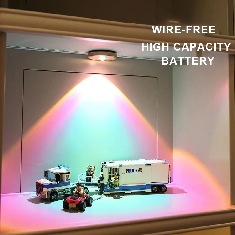 2W Rechargeable Cabinet Light USB Charging Night Light Remote Control Dimmable Lamp Bedroom Kitchen Motion Sensor Spotlights