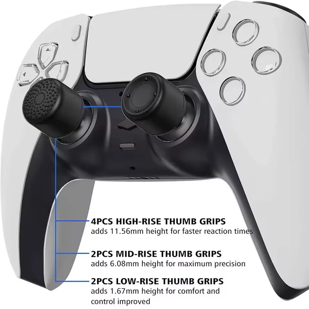 1 Set 8 in 1 Analog Thumb Stick Grip Cap For PS5 PS4 Xbox 360 Controller Joystick Cover Thumb Silicone Sticks Game Accessories