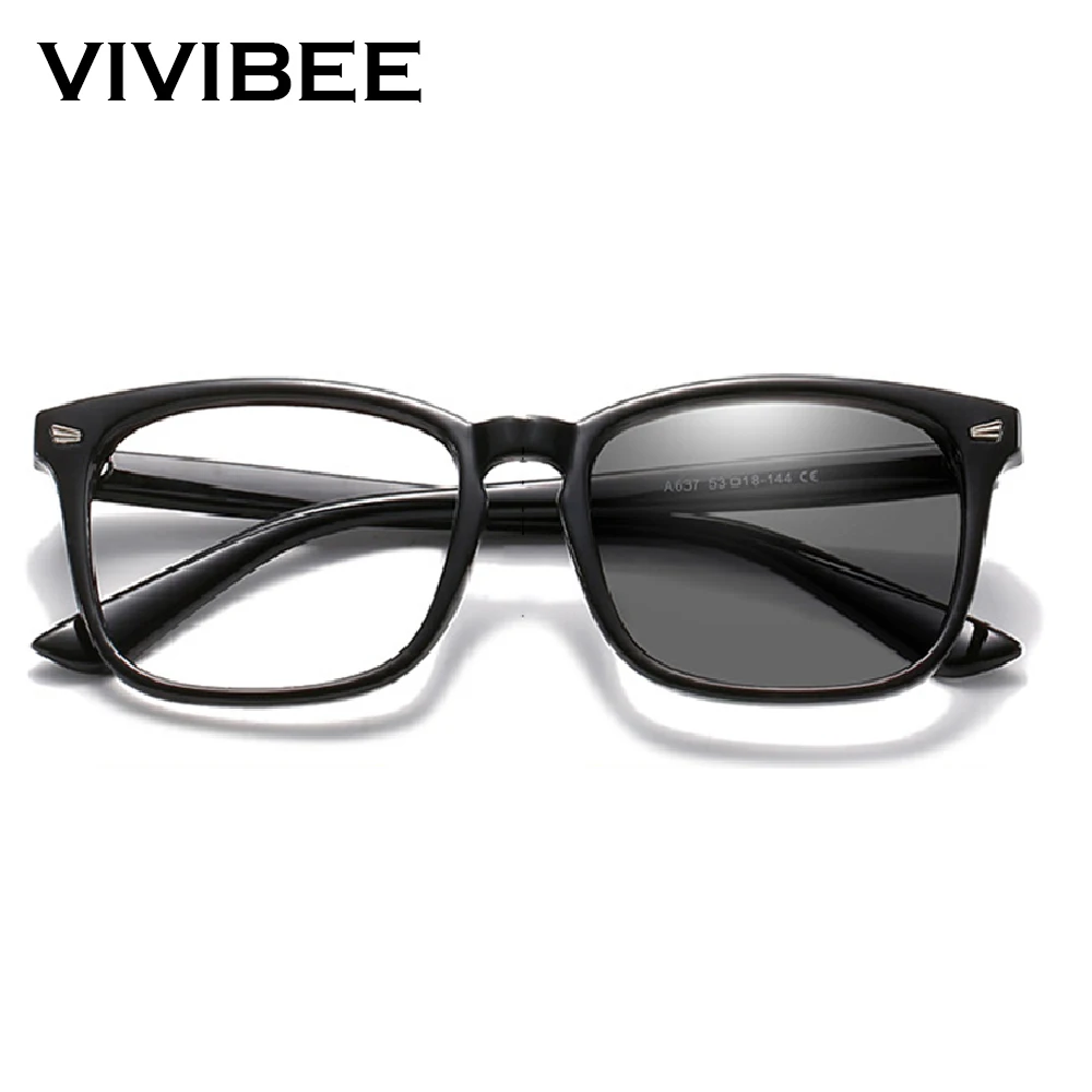 Classic Photochromic Blue Light Blocking Glasses Men Square Color Changing Anti Blue Ray Computer  Chameleon Eyeglasses