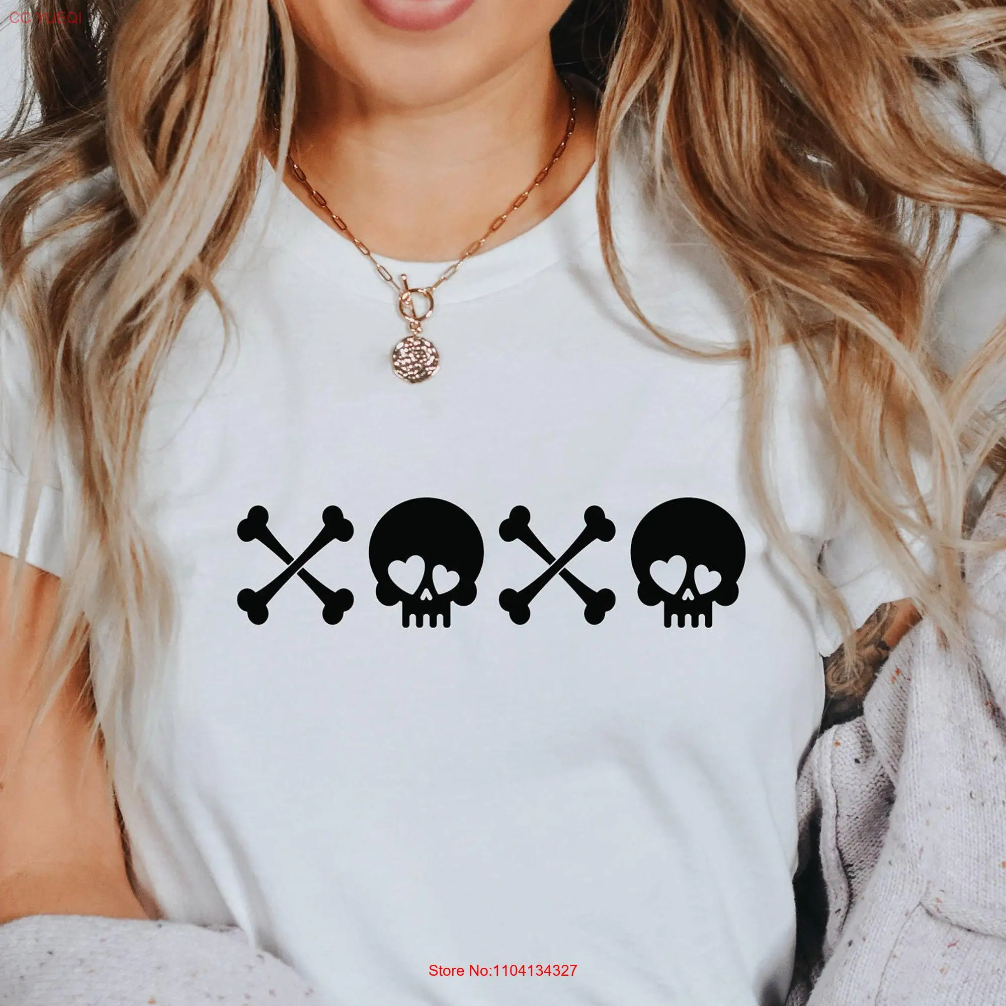 XOXO Skull T Shirt Hugs And Kisses Valentine Groovy Skeleton Valentines Day For Her Idea long or short sleeves