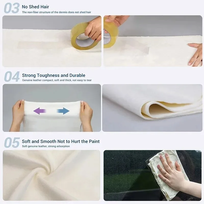 Car Care Cleaning Cloth Genuine Sheepskin Wash Rag Suede Ultra Absorbent Quick Dry Towels for Car Wash Without Leaving Any Marks