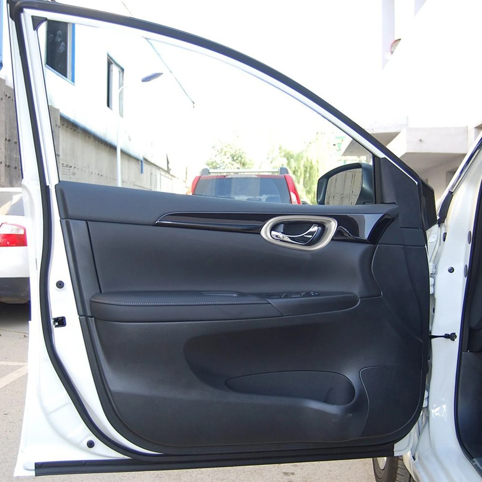 Inside Interior For Nissan For Sentra 2013-19 Front Door Handle Trim Bezel For Nissan Sentra For Nissan 2013-19