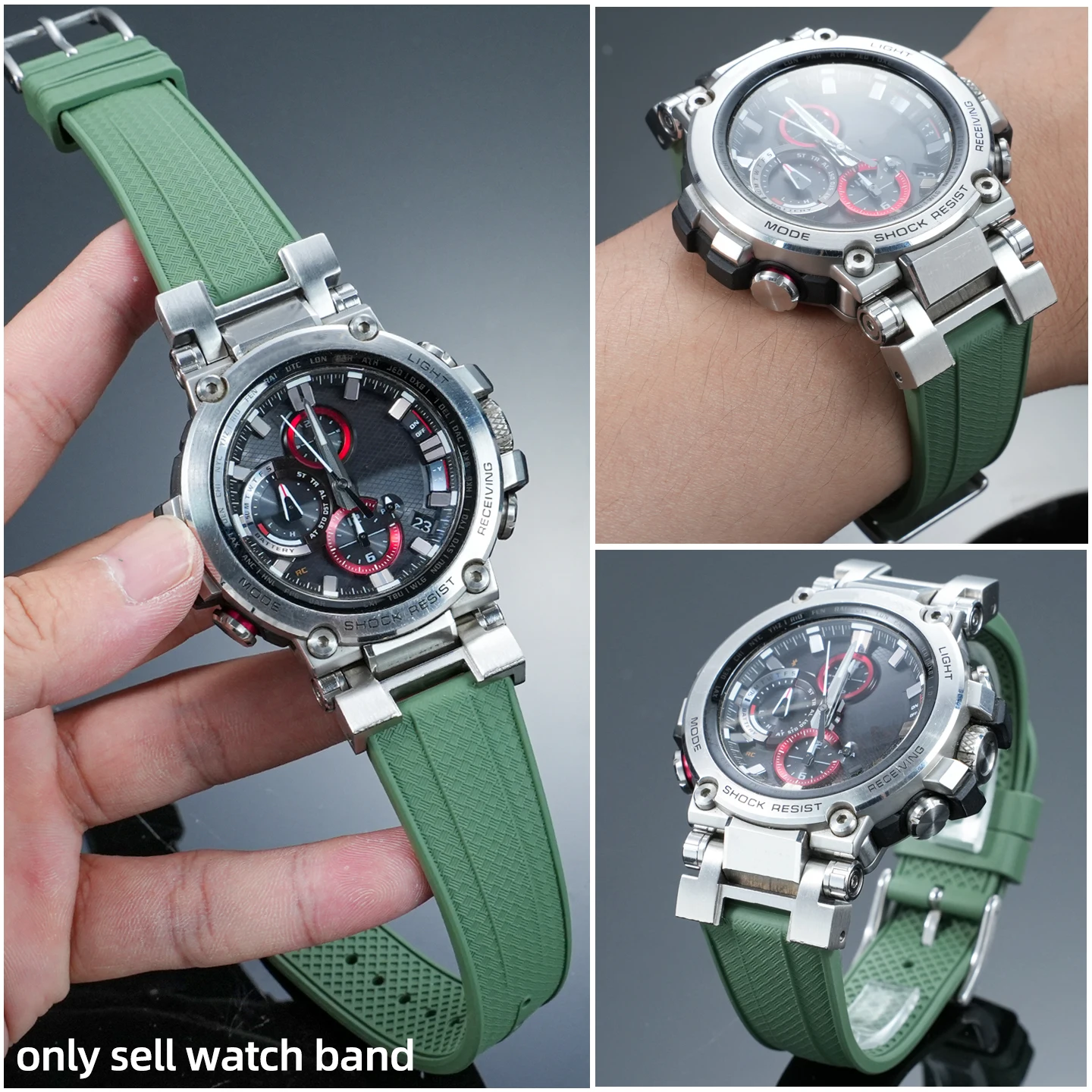 Novo diy pulseira de borracha fluorada para casio G-SHOCK MTG-B1000 masculino modificado esporte pulseira de relógio de borracha pulseira acessórios